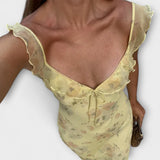 Vestido maxi estampado floral gráfico