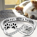 Max | Anillo elegante con pata y corazón