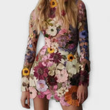 Dolores - Vestido con estampado floral 3D