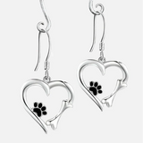 Brisia™ | Pendientes de plata con forma de corazón y huella