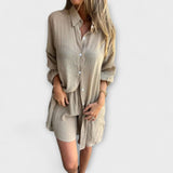 Lina | Conjunto de lino de camisa y shorts