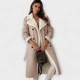 Maria – Chaqueta larga clásica con forro polar y cuello de borreguillo