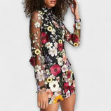 Dolores - Vestido con estampado floral 3D