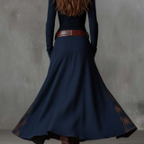 Azucena | Vestido maxi de ante con cinturón