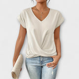 Eloise - Top con cuello en V y detalle de nudo