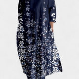 Anne | Vestido Fluido con Escote en V y Estampado Colorido