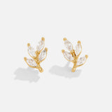 Felicita - Pendientes de oro con detalle de hojas.