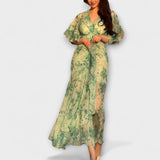 Lana - Vestido floral elegante con cuello en V