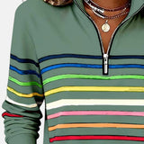 Viena | Sudadera con cremallera y rayas arcoíris