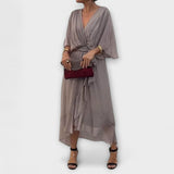 Amoura - Vestido de gasa con escote en V