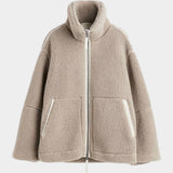 Petra – abrigo de peluche de mujer oversize con cremallera