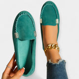 Veronika Sofistikada Mocasines con Detalles Metálicos
