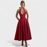 Efi - Vestido midi texturizado