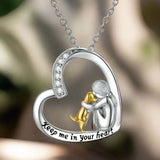 Alduna™ | Collar de plata con perro y corazón