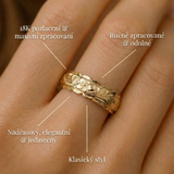 Mila - Anillo de flores dorado de inspiración antigua