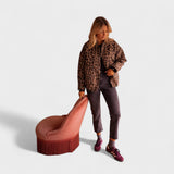Rosa - Abrigo moderno de estampado de leopardo