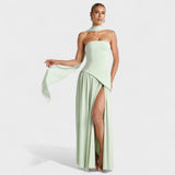Malia - Vestido Corte asimétrico Menta