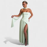 Malia - Vestido Corte asimétrico Menta