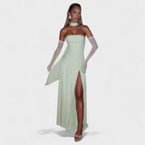 Malia - Vestido Corte asimétrico Menta