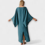 Dana - Vestido kimono confeccionado en lino y algodón