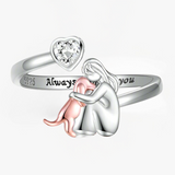 Anne™ | Anillo con icono de perro (Rosa)