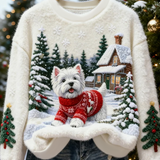 Luna - Encantador jersey de franela para mujer con estampado navideño