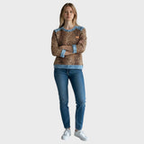 Roxy | Top de estampado de leopardo con ribetes de denim